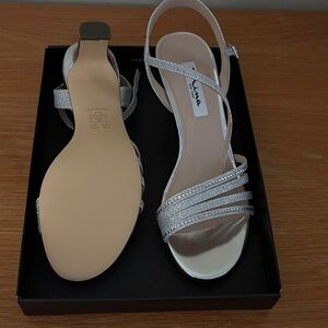 Nina Silver Strappy Heels